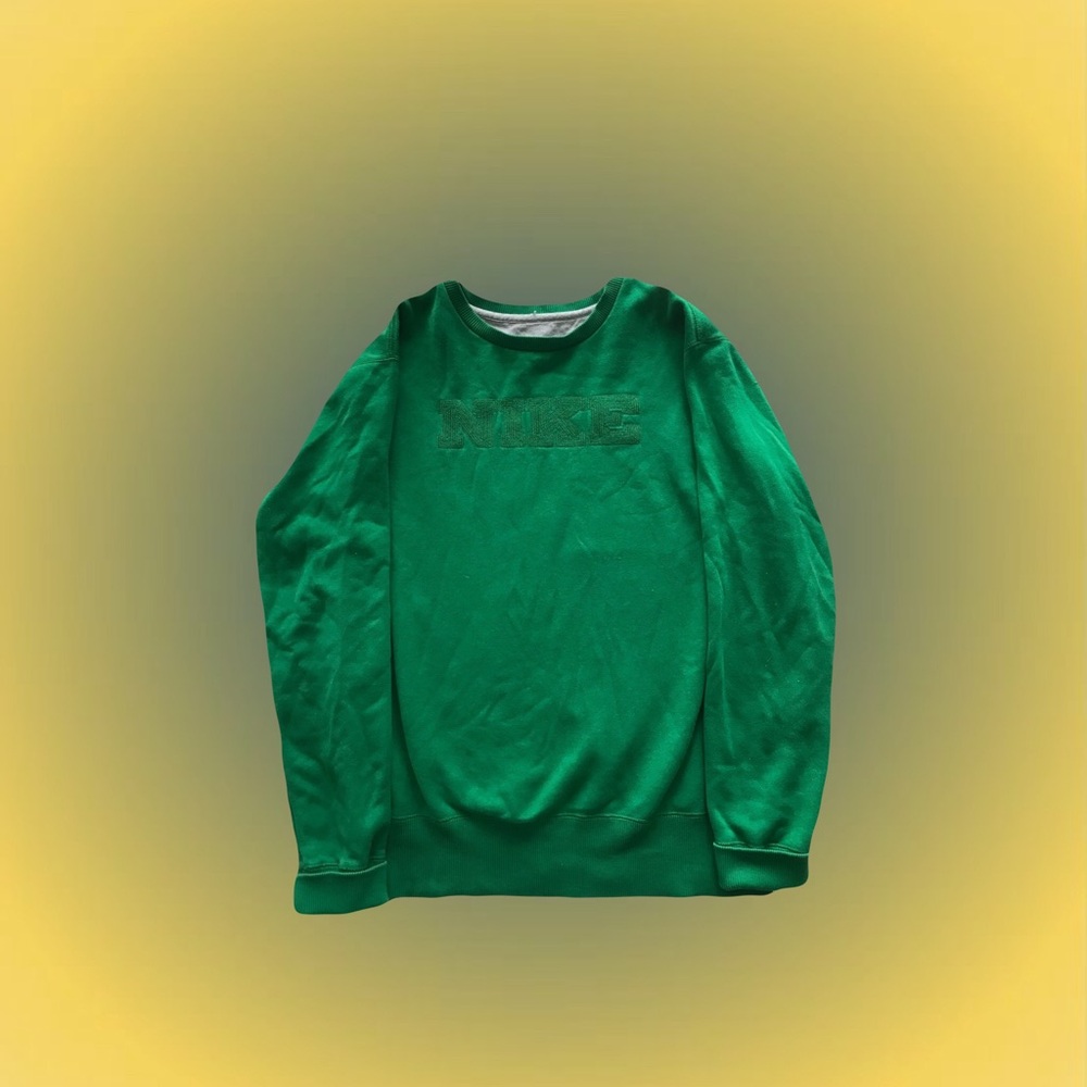 Green 2000s Nike spell-out crewneck